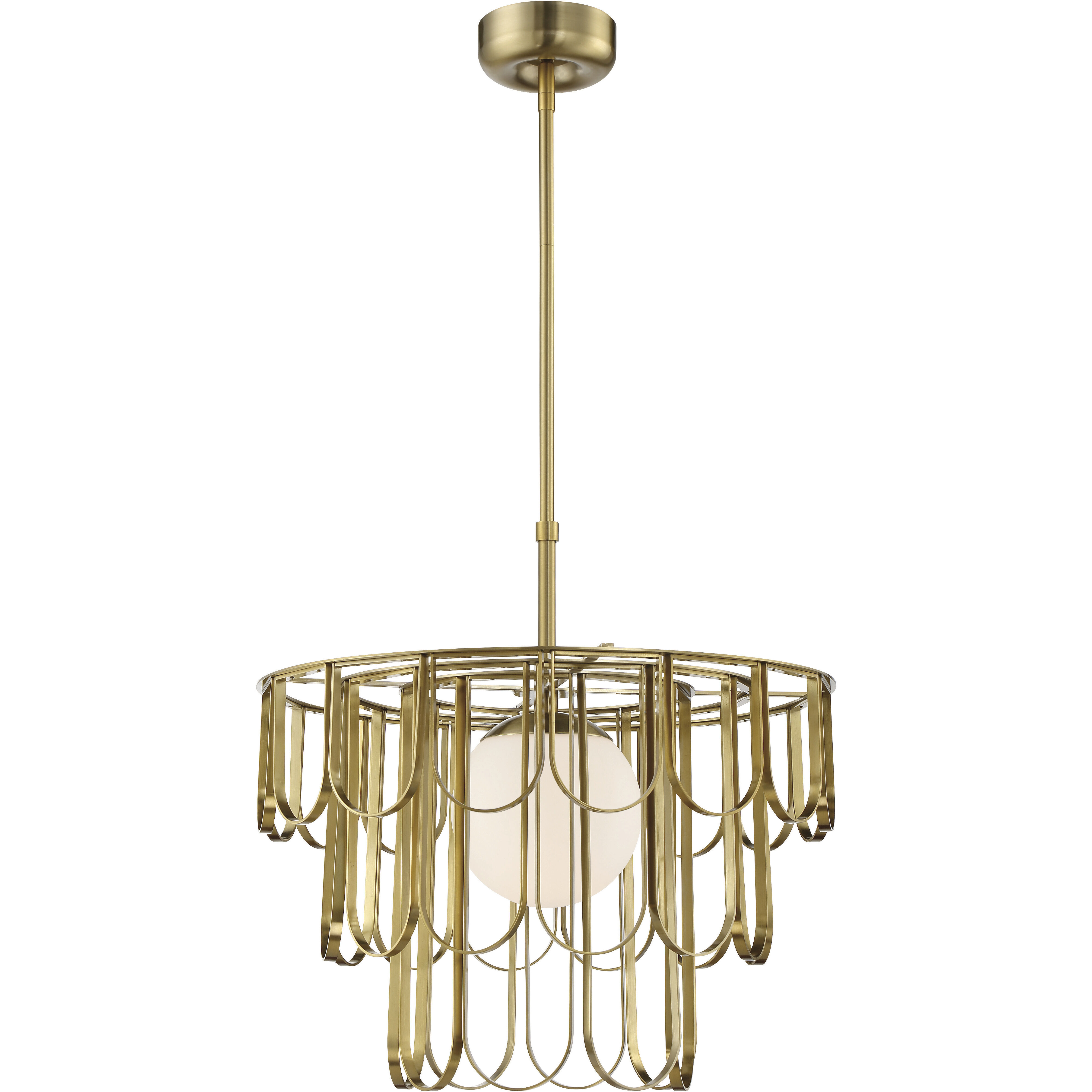Melody 1 Light 24 inch Satin Brass Pendant Ceiling Light