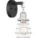 Neighborhood Thatcher 1 Light 6 inch Flat Black/Brushed Polished Nickel Wall Sconce Wall Light, Neighborhood Collection