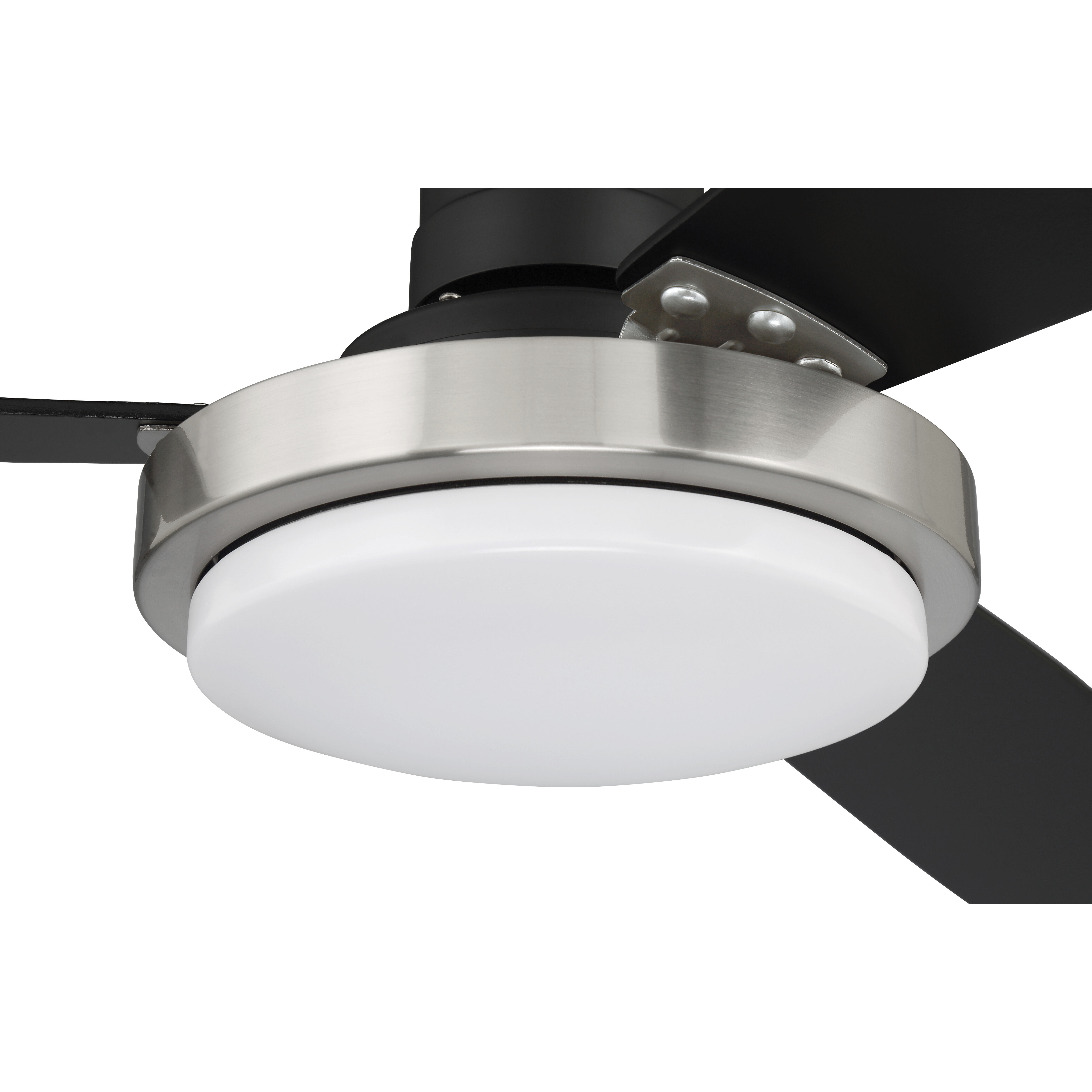 Manning 52 inch Flat Black / Brushed Polished Nickel with Flat Black/Flat Black Blades Ceiling Fan in Flat Black/Brushed Polished Nickel
