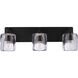 Andie 3 Light 24 inch Flat Black Vanity Light Wall Light