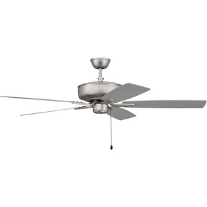 Pro Plus 52 inch Brushed Satin Nickel with Brushed Nickel/Greywood Blades Contractor Ceiling Fan