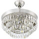 Sofia 42 inch Brushed Polished Nickel with Clear Acrylic Blades Fan, Hidden Blades