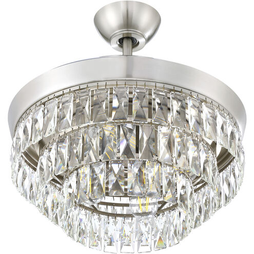 Sofia 42 inch Brushed Polished Nickel with Clear Acrylic Blades Fan, Hidden Blades