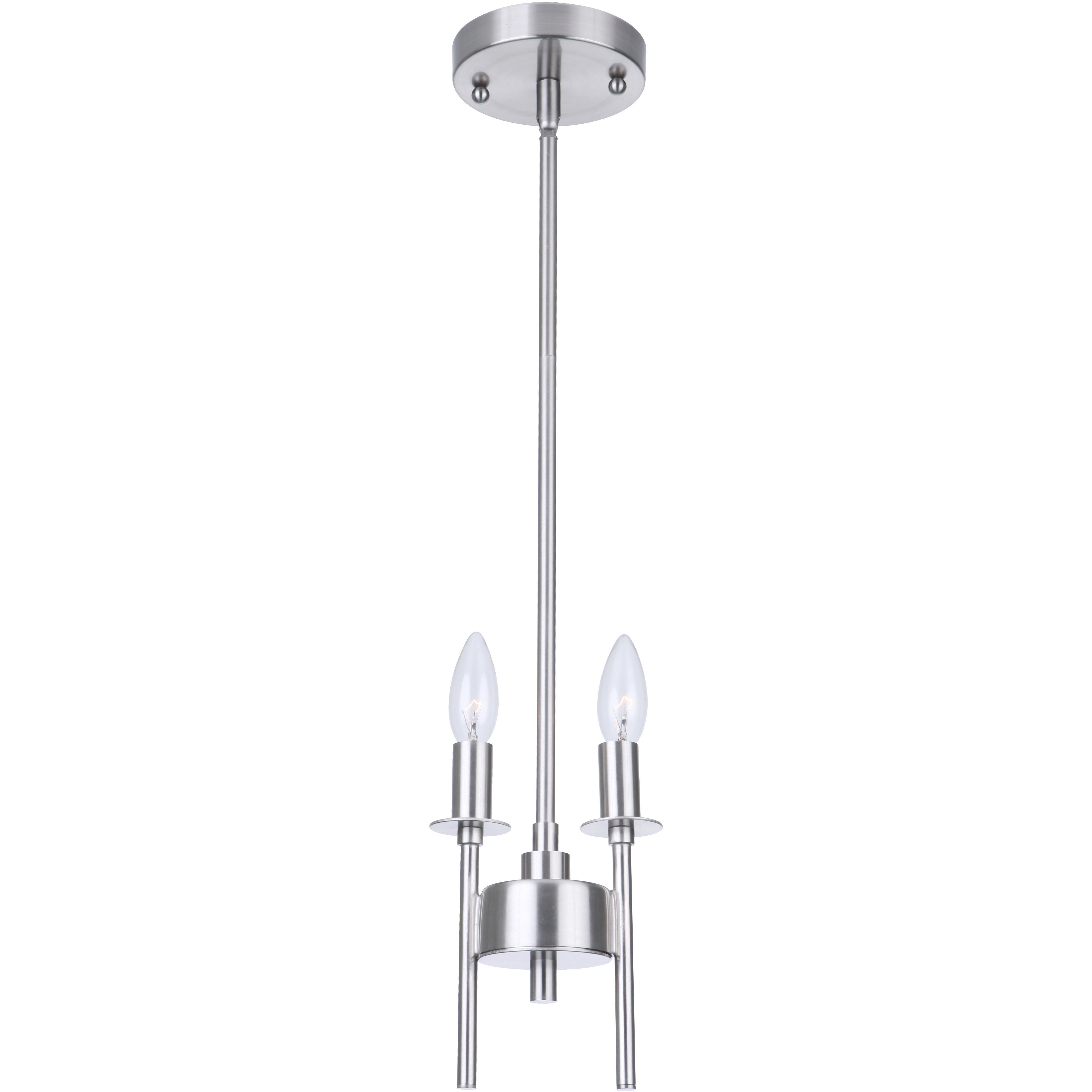 Larrson 2 Light 5.63 inch Brushed Polished Nickel Mini Pendant Ceiling Light