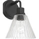 Pleated 1 Light 7.13 inch Flat Black Wall Sconce Wall Light