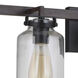 Foxwood 5 Light 37 inch Flat Black with Dark Teak Vanity Light Wall Light in Flat Black/Dark Teak