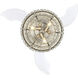 Sofia 42 inch Brushed Polished Nickel with Clear Acrylic Blades Fan, Hidden Blades