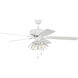 Pro Plus 104 52 inch White with White/Washed Oak Blades Contractor Ceiling Fan
