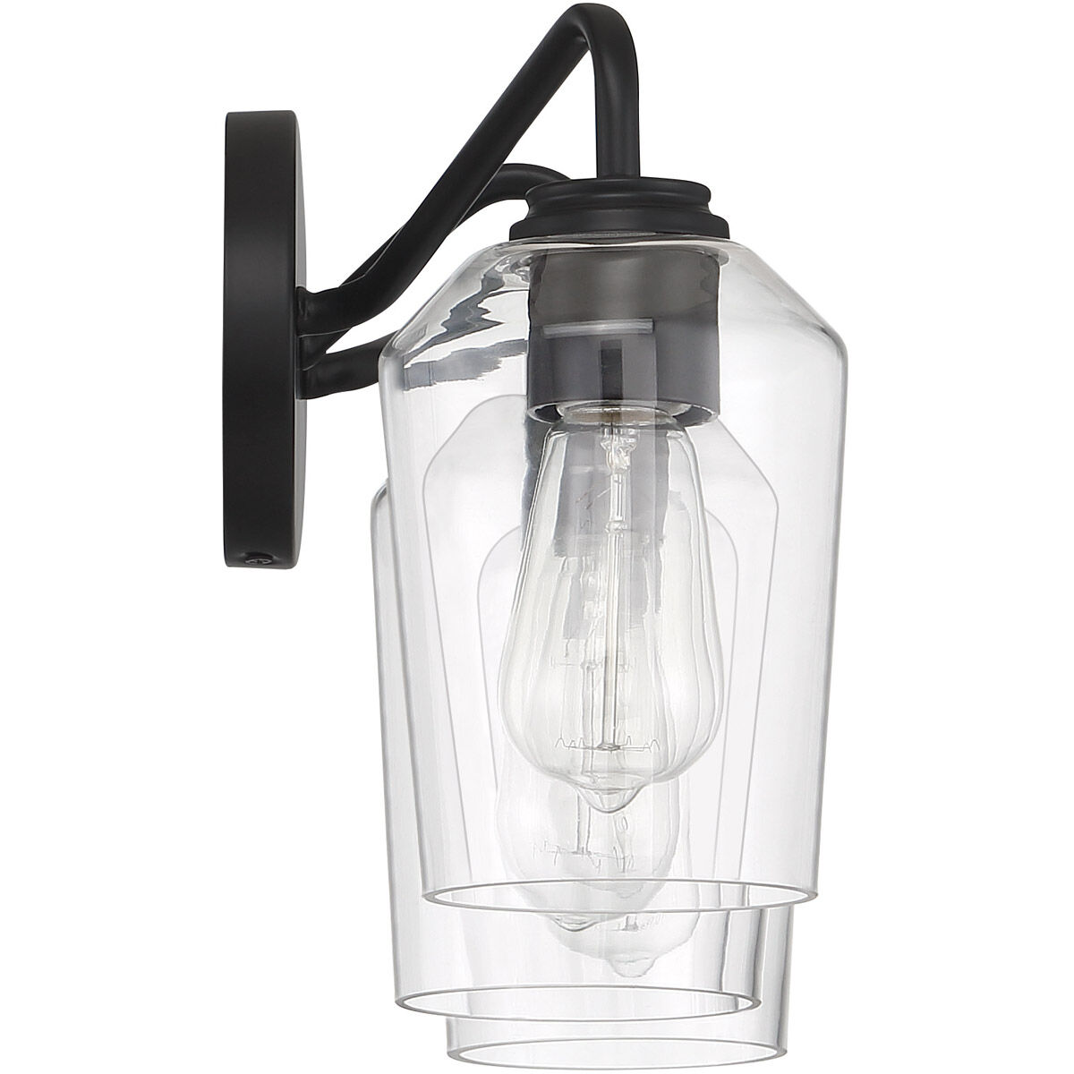 Shayna 3 Light 22 inch Flat Black Vanity Light Wall Light