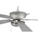 Pro Plus 119 52 inch Brushed Satin Nickel with Brushed Nickel/Greywood Blades Contractor Ceiling Fan, Pan