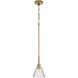 Pleated 1 Light 7.13 inch Premium Bronze Mini Pendant Ceiling Light