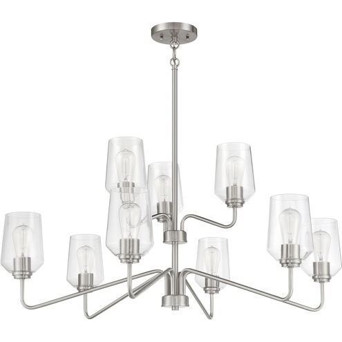 Shayna 9 Light 39 inch Brushed Polished Nickel Chandelier Ceiling Light