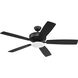 Pro Plus 112 52 inch Flat Black with Flat Black/Grey Wood Blades Contractor Ceiling Fan, Slim