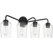 Shayna 4 Light 31 inch Flat Black Vanity Light Wall Light