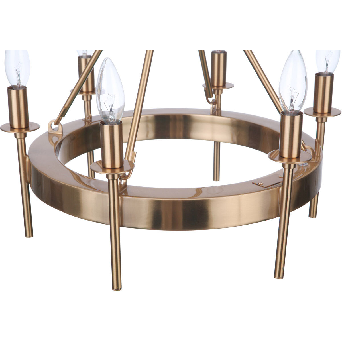 Larrson 6 Light 18 inch Satin Brass Semi Flush Ceiling Light