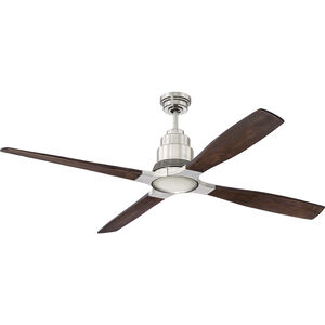 Ricasso 60 inch Brushed Polished Nickel with Walnut Blades Ceiling Fan Kit
