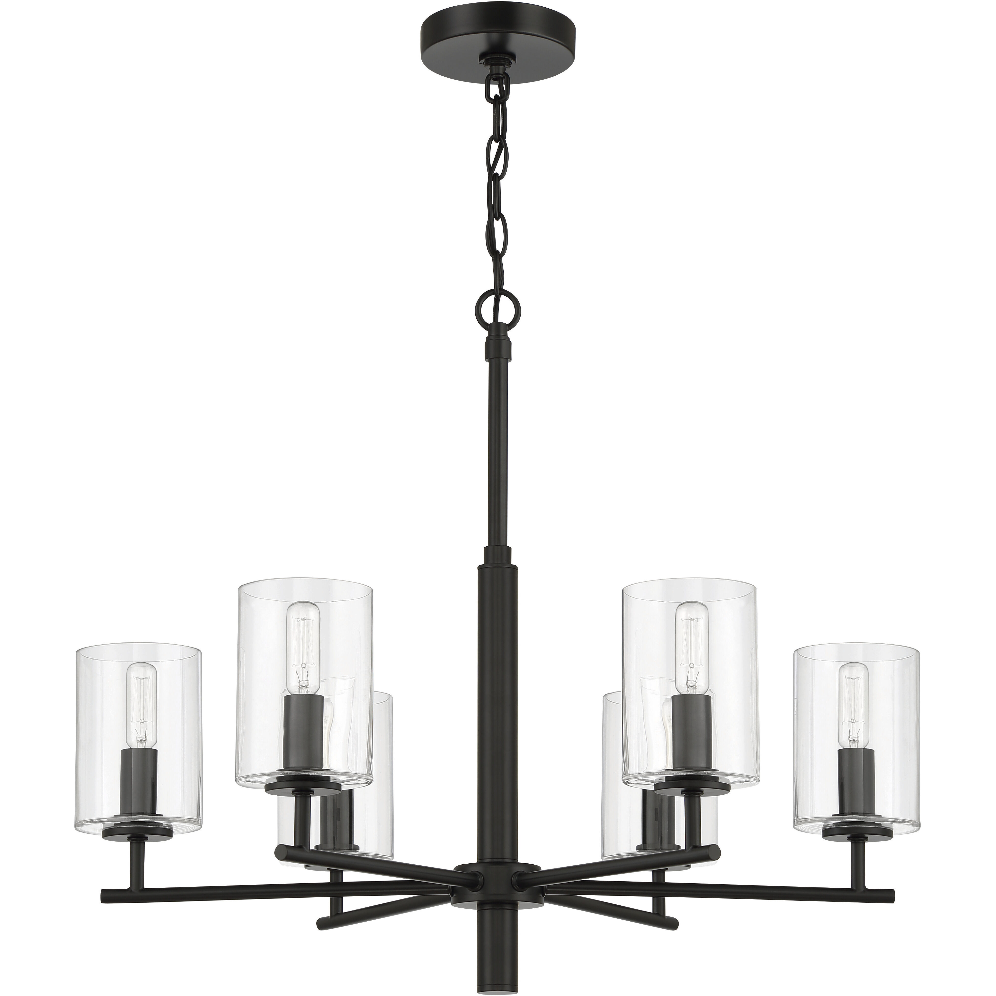 Hailie 6 Light 26 inch Flat Black Chandelier Ceiling Light