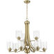Bolden 9 Light 29 inch Satin Brass Chandelier Ceiling Light in Clear Seeded