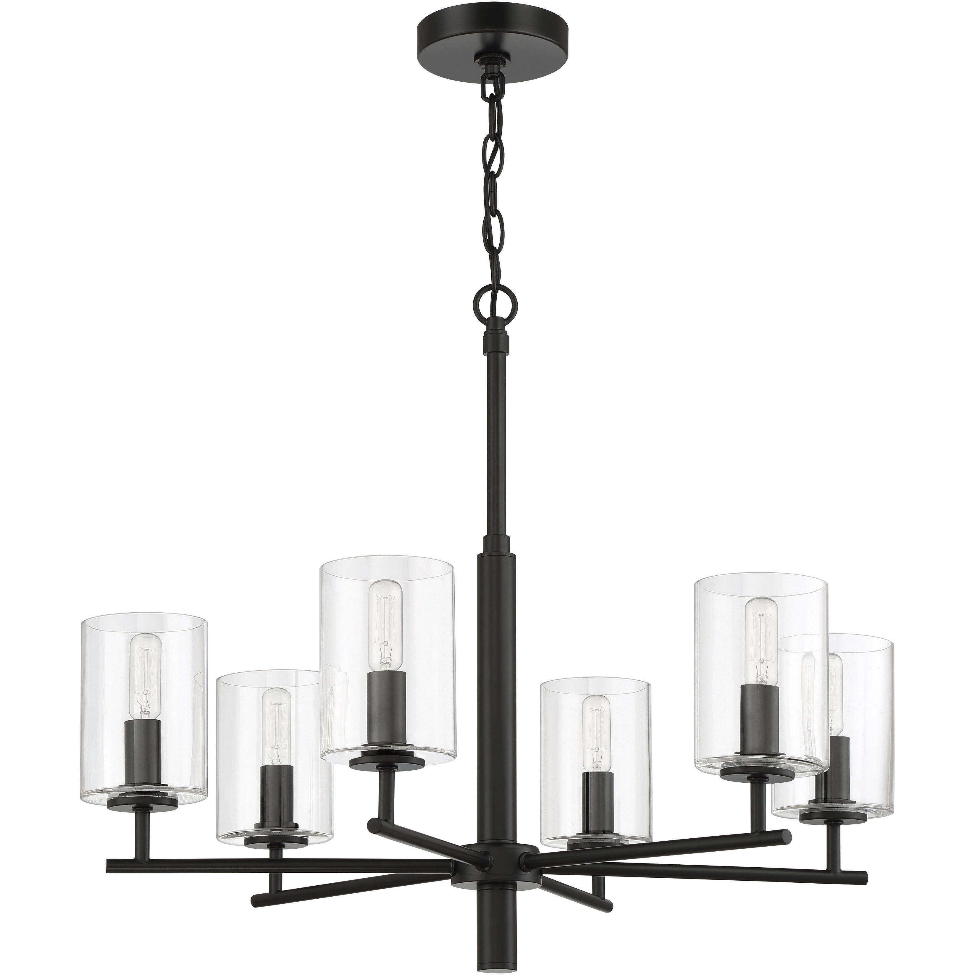 Hailie 6 Light 26 inch Flat Black Chandelier Ceiling Light
