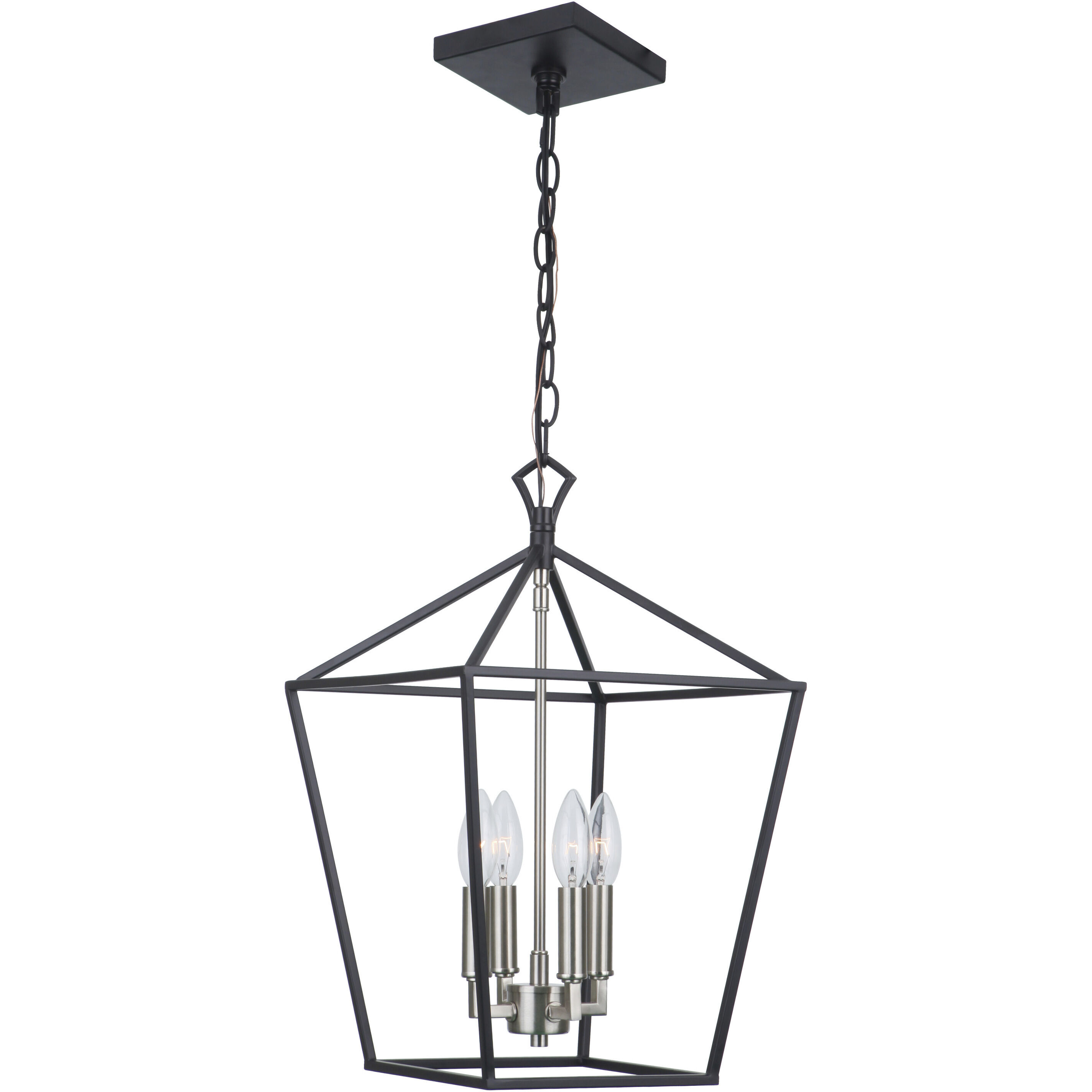 Flynt II 4 Light 12 inch Flat Black/Brushed Polished Nickel Foyer Light Ceiling Light in Flat Black / Polished Nickel