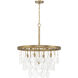 Vesi 5 Light 26 inch Satin Brass Pendant Ceiling Light