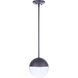 Evie 1 Light 7.5 inch Midnight Outdoor Pendant