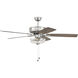 Pro Plus 101 52 inch Brushed Polished Nickel with Driftwood/Grey Walnut Blades Contractor Ceiling Fan