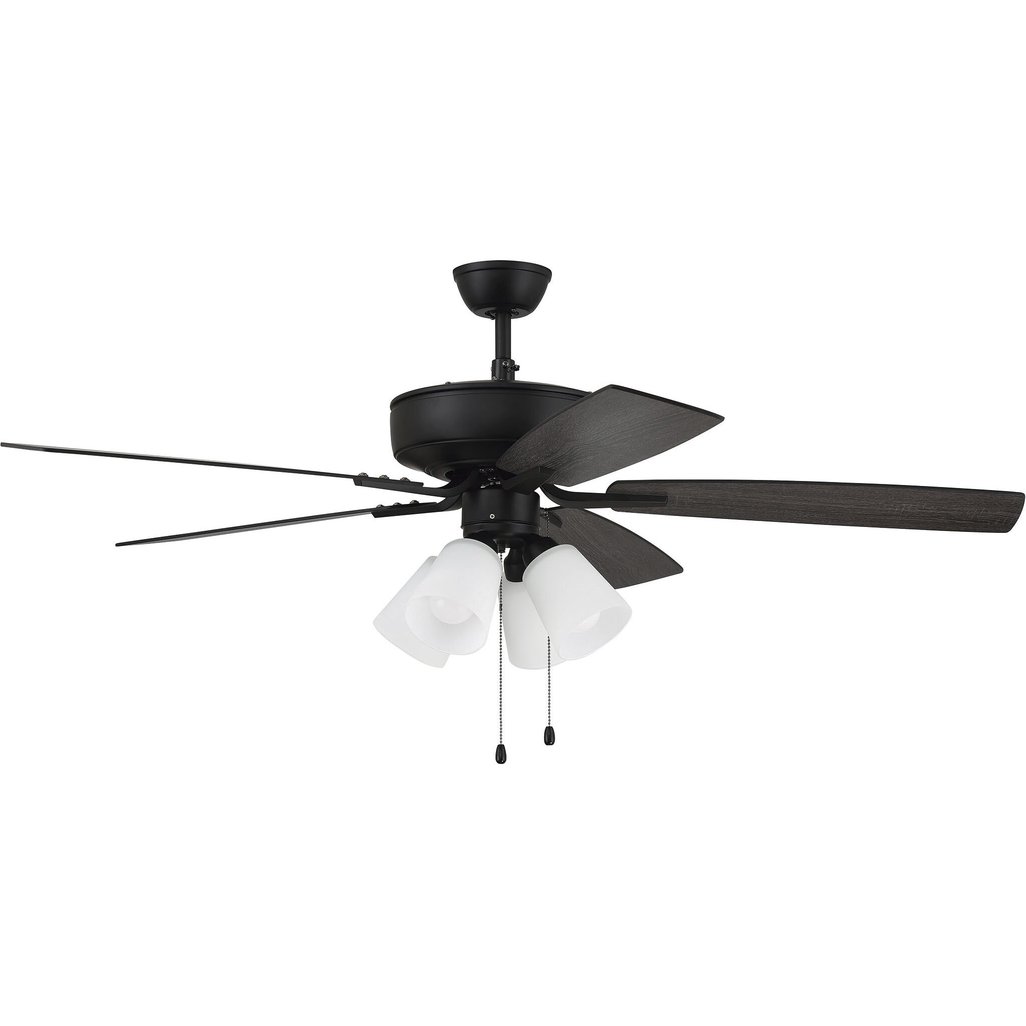 Pro Plus 114 52 inch Flat Black with Flat Black/Grey Wood Blades Contractor Ceiling Fan