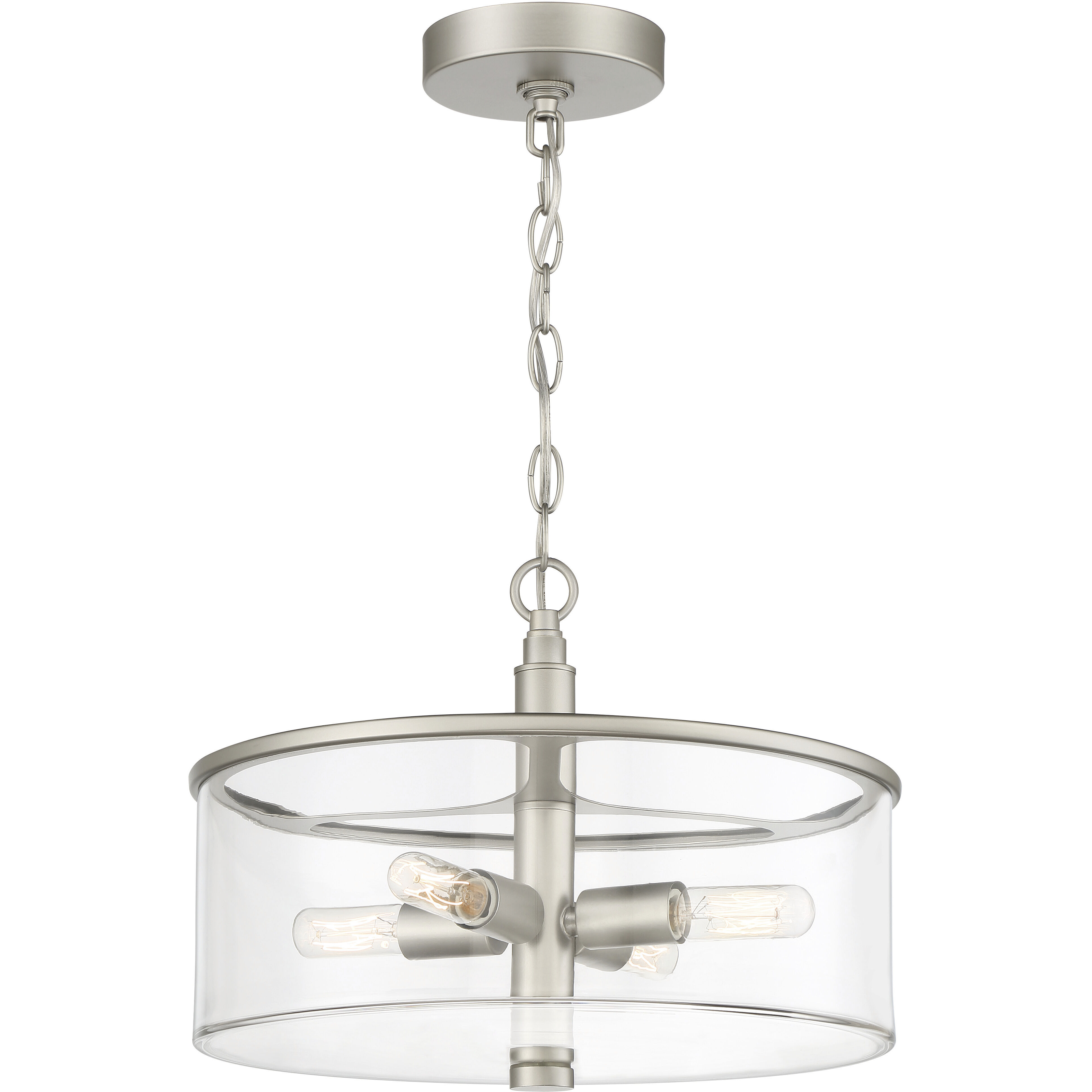 Hailie 4 Light 14 inch Satin Nickel Convertible Semi Flush Ceiling Light