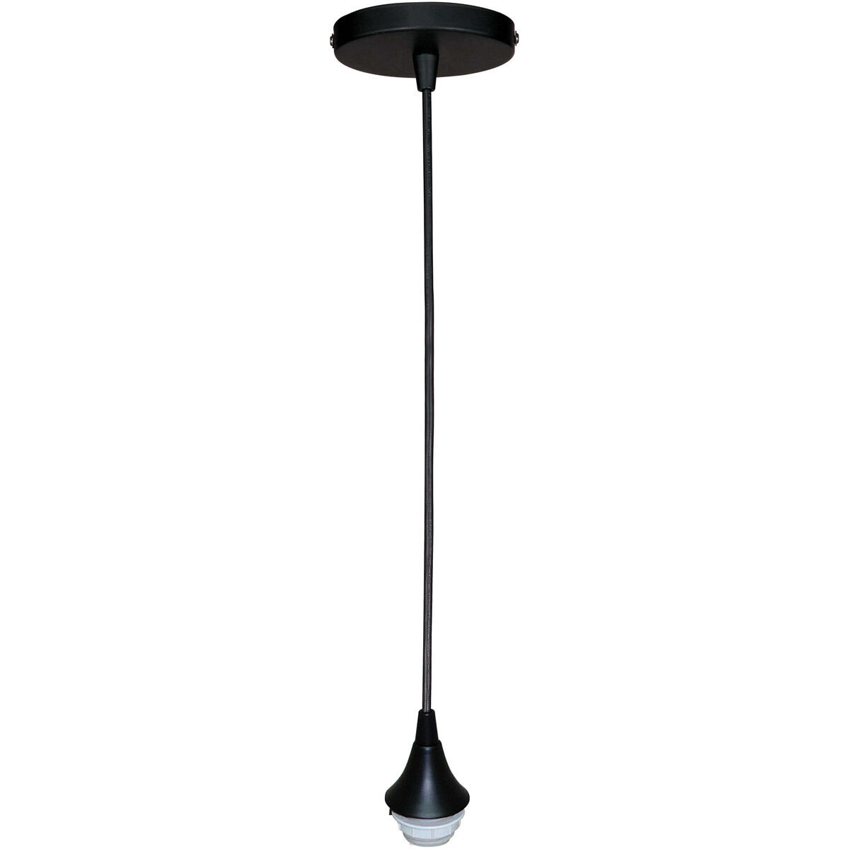 Design-a-fixture Matte Black Mini Pendant Rod Hardware, Shades Not Included