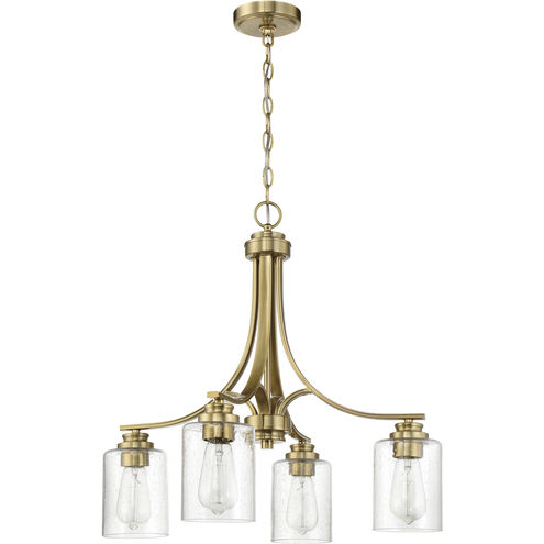 Bolden 4 Light 23 inch Satin Brass Chandelier Ceiling Light in Clear Seeded