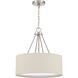 Duke 3 Light 18 inch Brushed Polished Nickel Pendant Ceiling Light, Drum