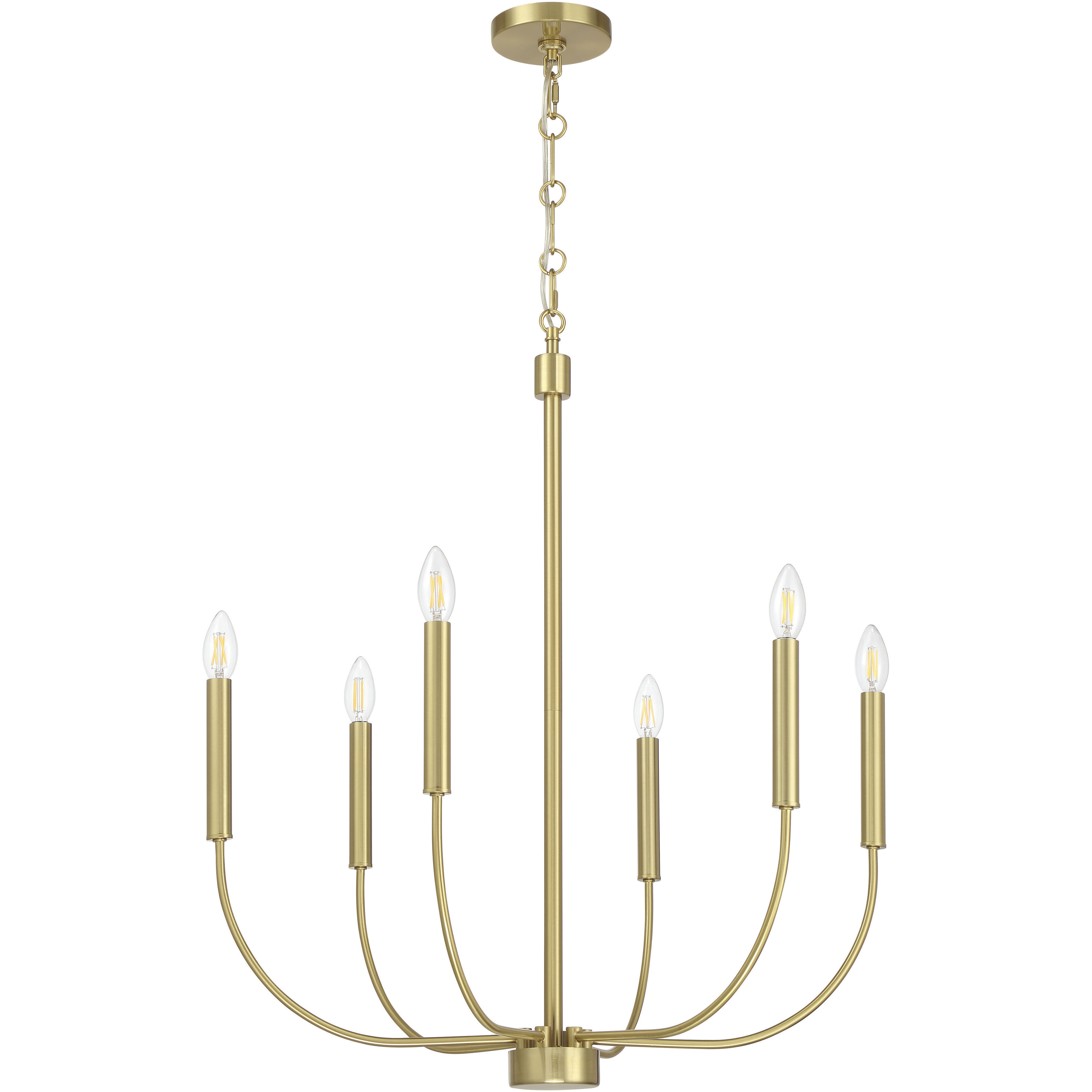 Traci 6 Light 26.38 inch Satin Brass Chandelier Ceiling Light