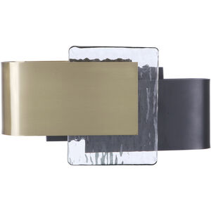 Harmony LED 12 inch Flat Black / Satin Brass Wall Sconce Wall Light