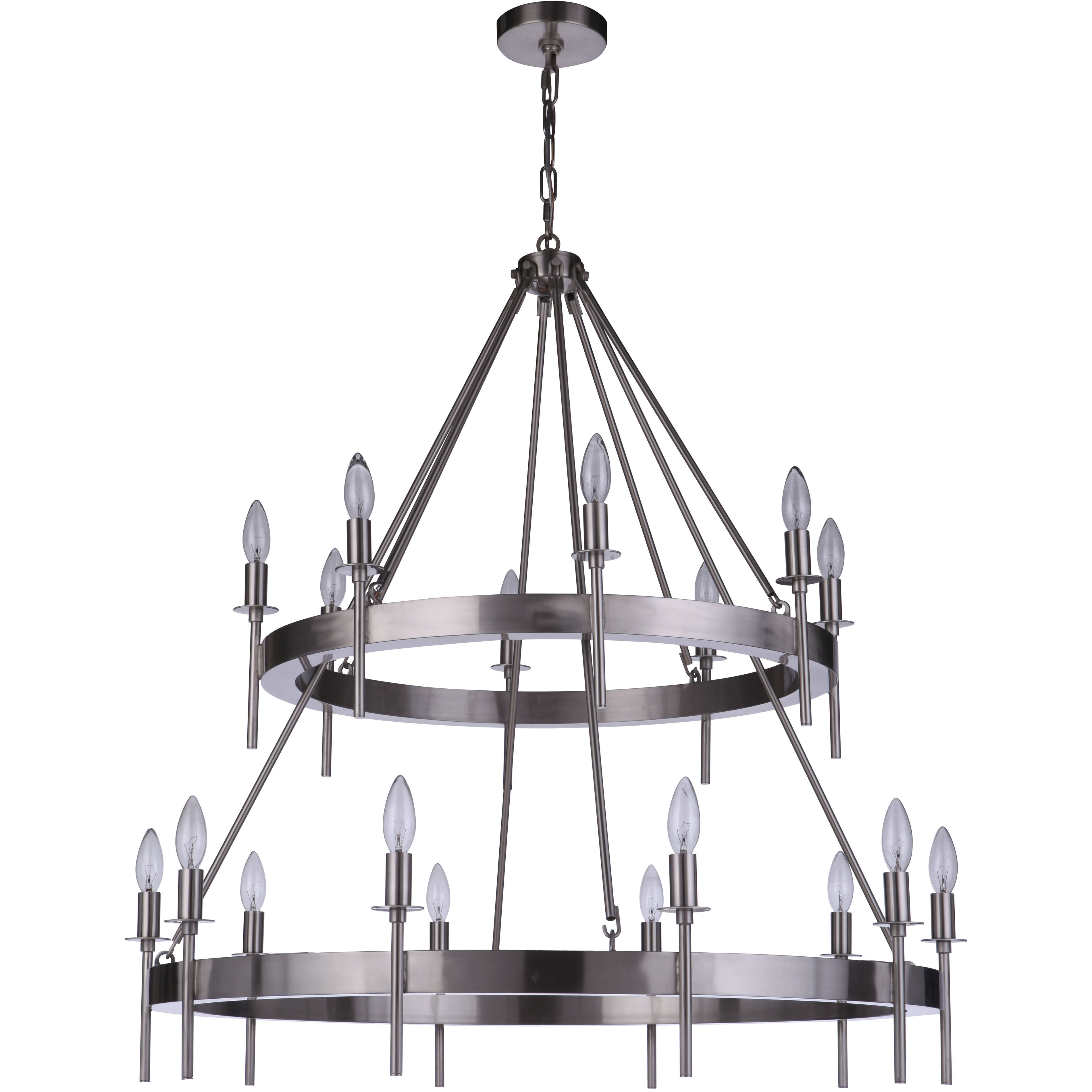 Larrson 18 Light 36 inch Brushed Polished Nickel Chandelier Ceiling Light