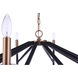The Reserve 10 Light 42.5 inch Flat Black/Satin Brass Chandelier Ceiling Light in Flat Black and Satin Brass