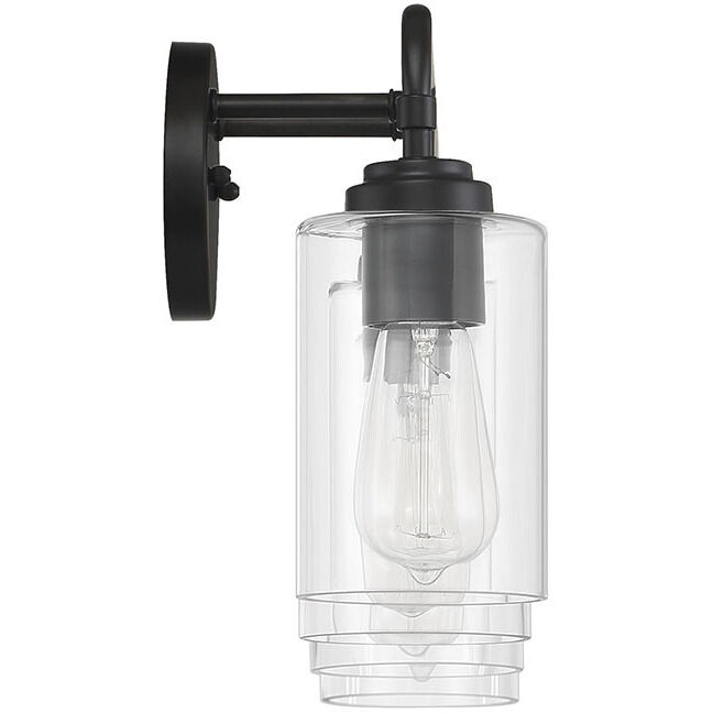 Stowe 4 Light 31 inch Flat Black Vanity Light Wall Light