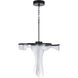 Estrella LED 27.6 inch Flat Black Pendant Ceiling Light, 5 Arm