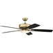 Pro Plus 112 52 inch Satin Brass with Black Walnut/Flat Black Blades Contractor Ceiling Fan, Slim