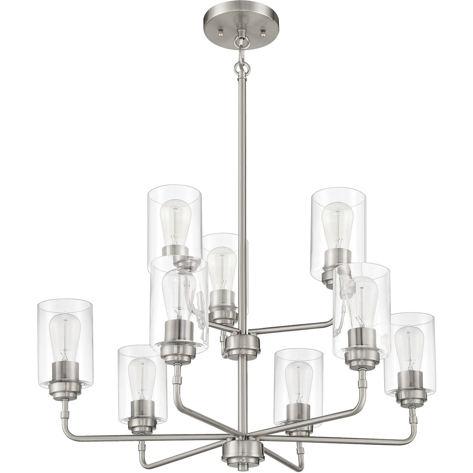 Stowe 9 Light 30 inch Brushed Polished Nickel Chandelier Ceiling Light
