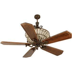 Cortana 56 inch Peruvian Bronze with Walnut and Vintage Madera Blades Ceiling Fan Kit