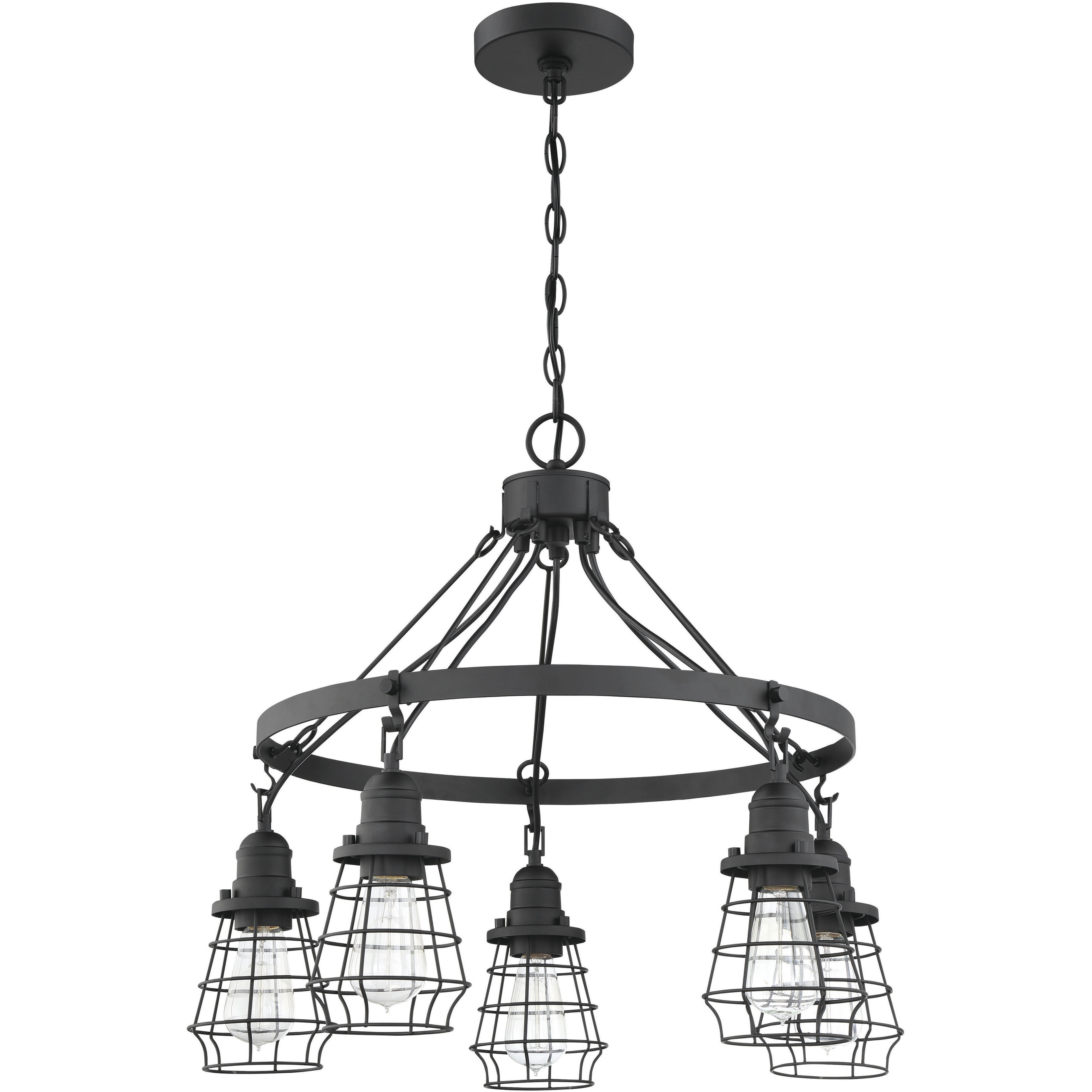 Neighborhood Thatcher 5 Light 25 inch Flat Black Chandelier Ceiling Light, Neighborhood Collection