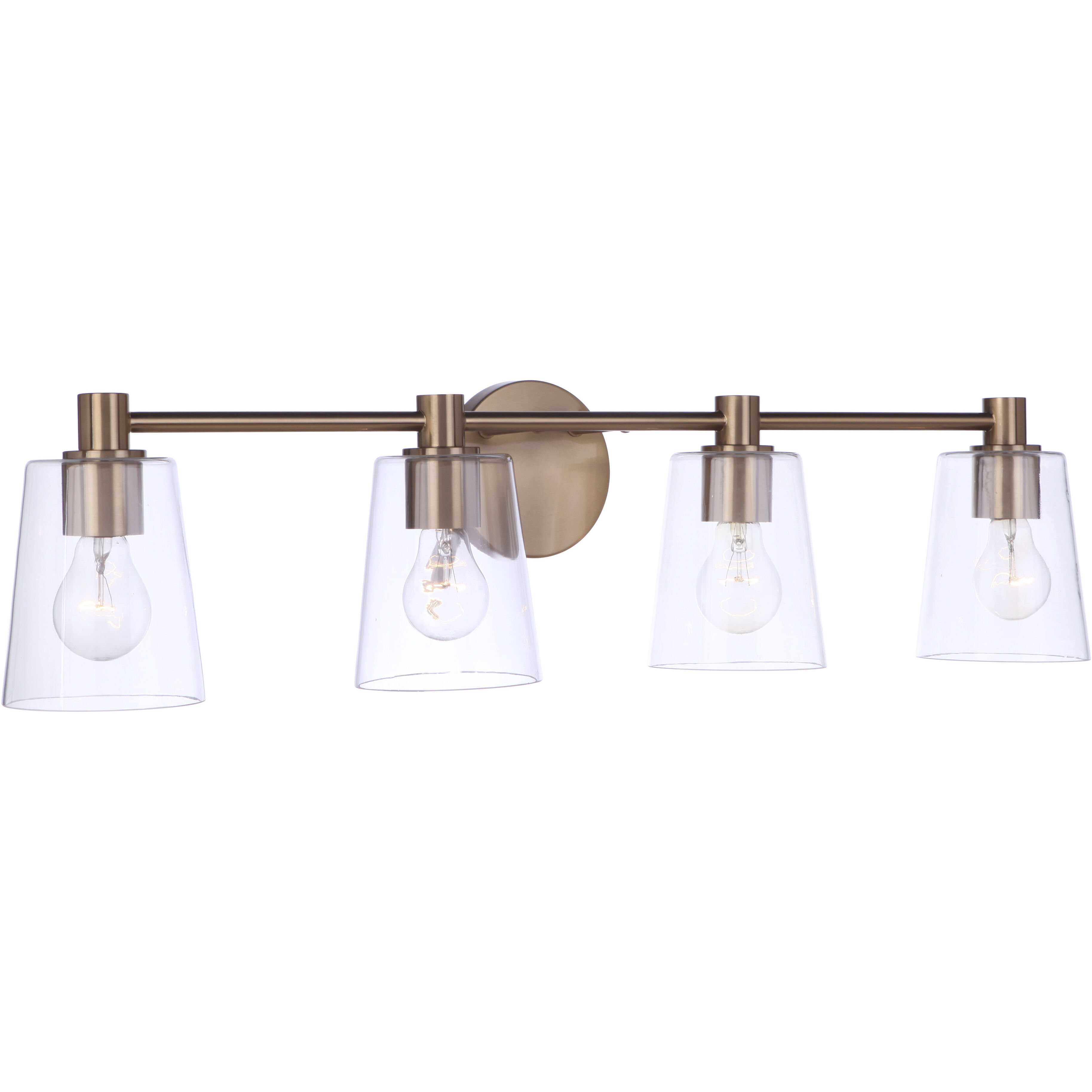 Emilio 4 Light 33 inch Satin Brass Vanity Light Wall Light
