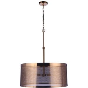 Mesh 4 Light 28 inch Satin Brass Pendant Ceiling Light