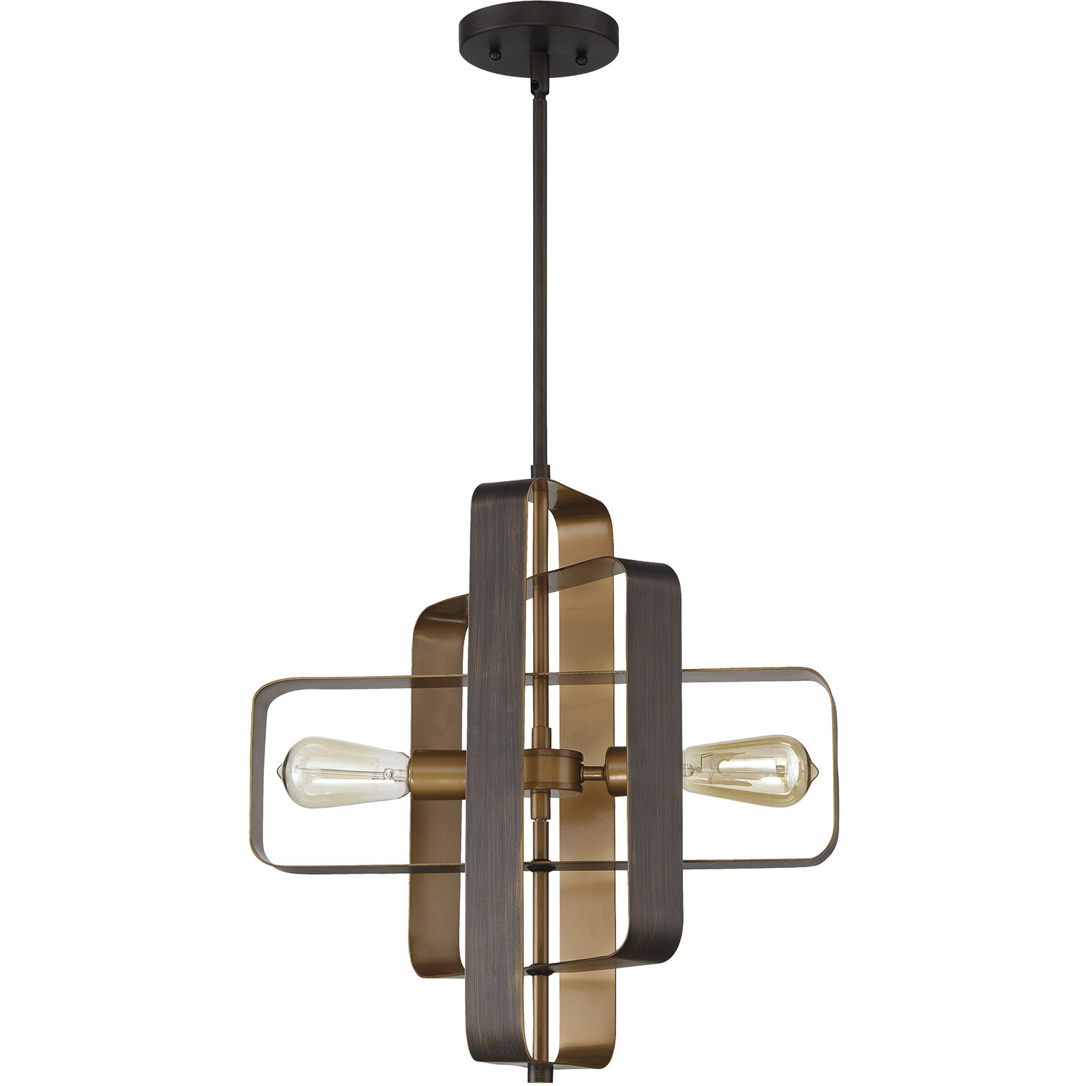 Linked 2 Light 18 inch Aged Bronze Brushed Pendant Ceiling Light