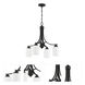 Neighborhood Bolden 4 Light 23 inch Flat Black Chandelier Ceiling Light in White Frosted Glass, Neighborhood Collection