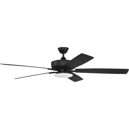 Super Pro 112 60 inch Flat Black with Flat Black/Greywood Blades Contractor Ceiling Fan, Slim