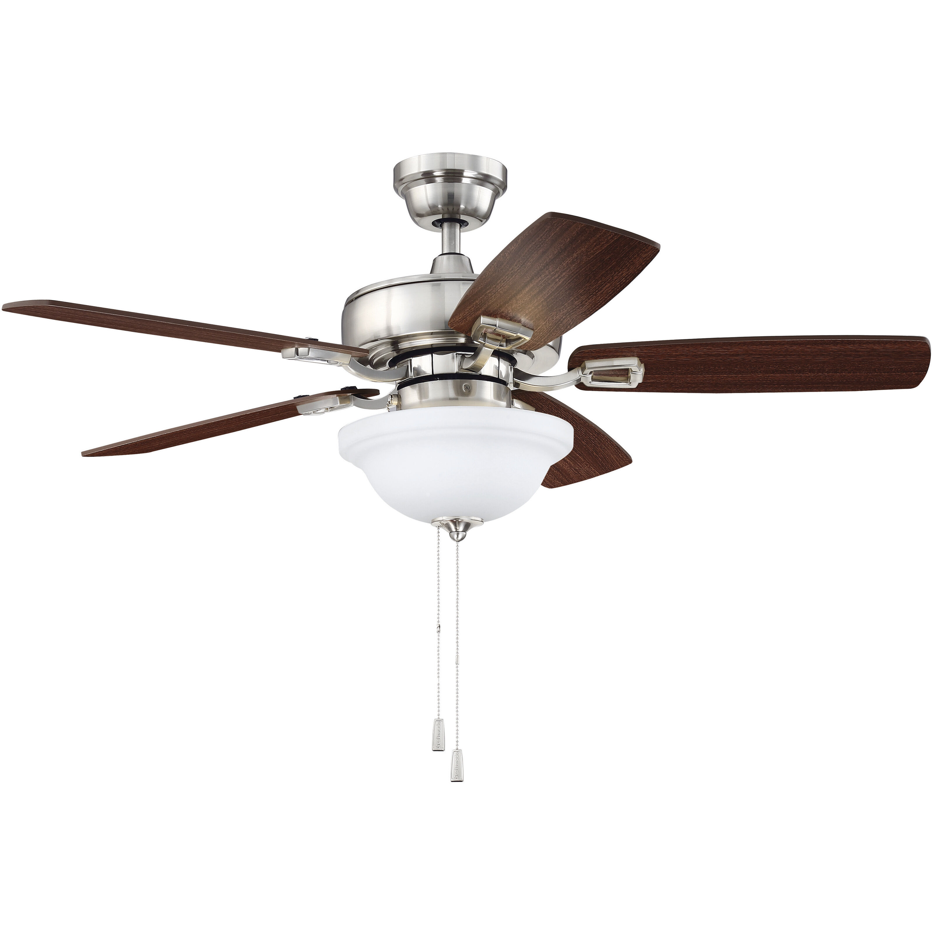 Twist N Click 42 inch Brushed Polished Nickel with Ash/Mahogany Blades Contractor Fan