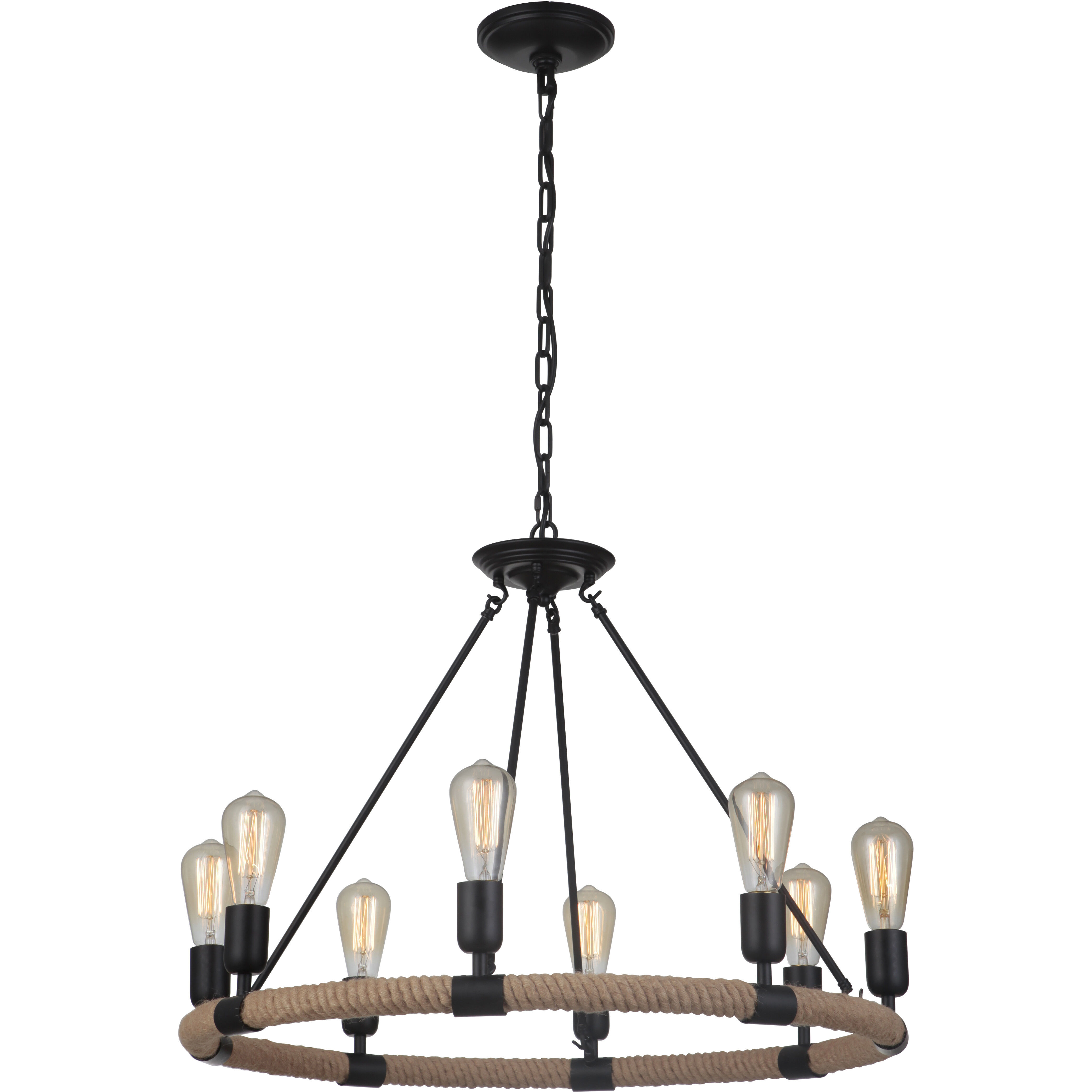 Dillon 8 Light 30.08 inch Flat Black Chandelier Ceiling Light