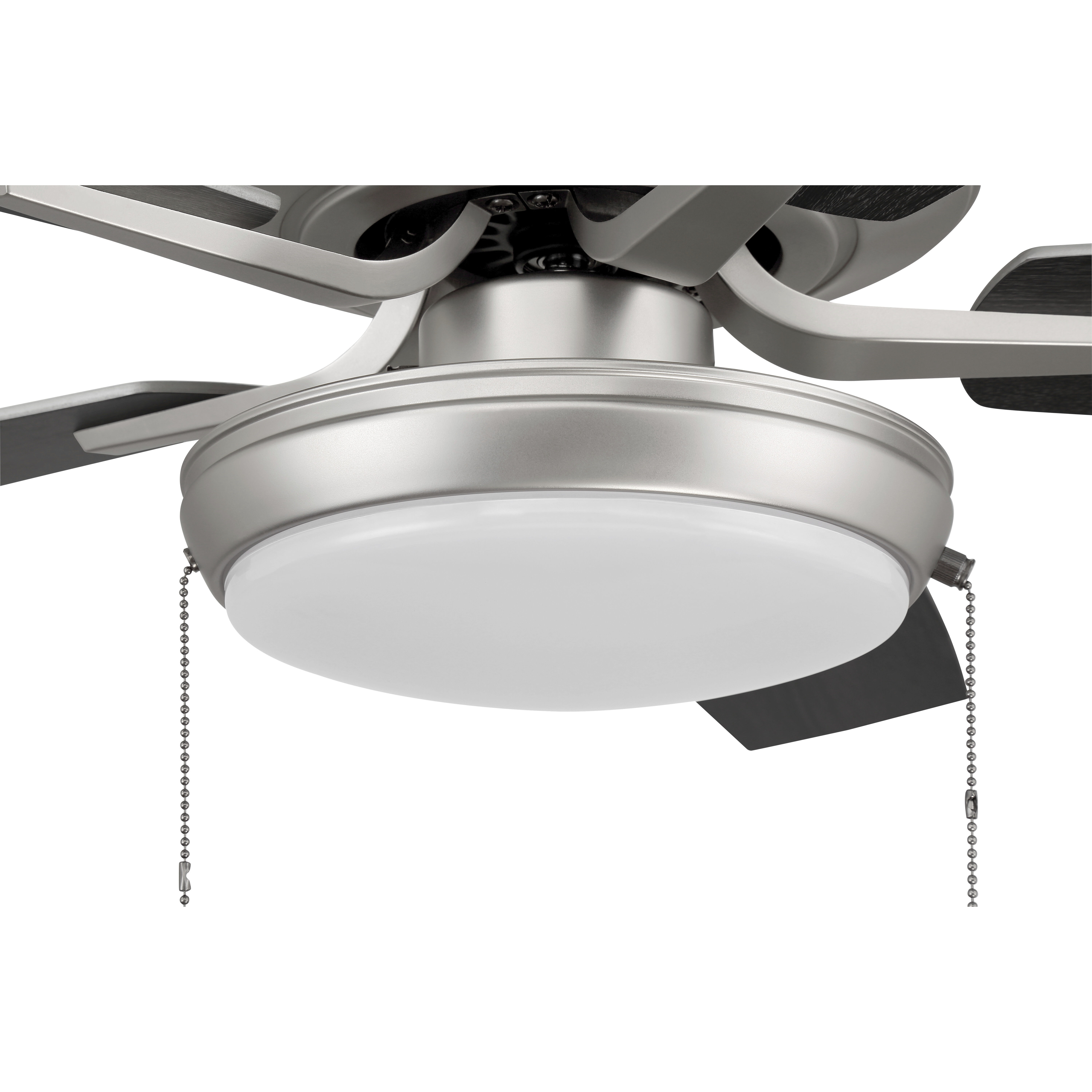 Pro Plus 119 52 inch Brushed Satin Nickel with Brushed Nickel/Greywood Blades Contractor Ceiling Fan, Pan
